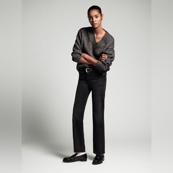 FRAME Le Sleek Straight Jeans In Kerry Dark Grey Black Luxury NWT - Picture 3 of 15